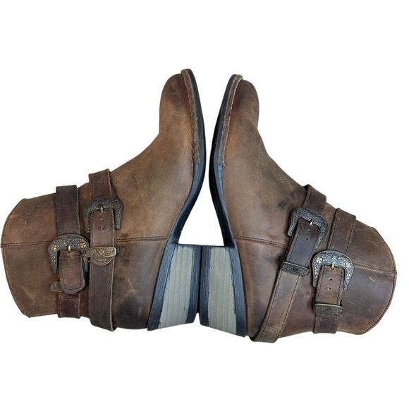 Sterling River Brown Leather Strappy Ankle Boots - Picture 9 of 11